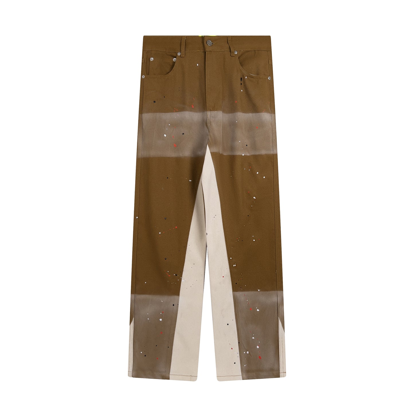 Wash Water Splicing Straight Cowboy Pants