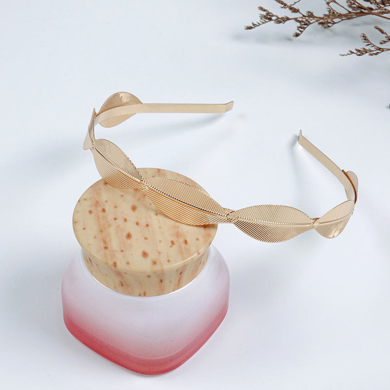 Sweet Metal Leaf Pearl Headband