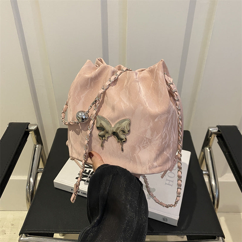 Kæde Lille Taske Dame Sommerfugl Crossbody Enkelt Skulder Spandtaske