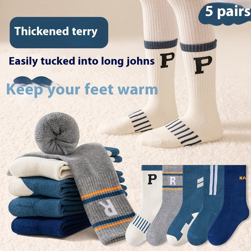 Children's Winter Thickened Velvet Padded Warm Terry Tube Socks