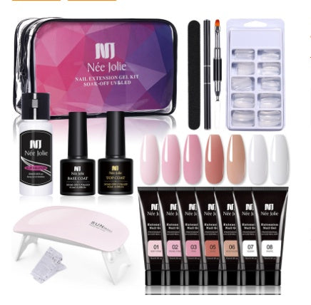 Manicure Sæt med gennemsigtig fiberforlængerlim