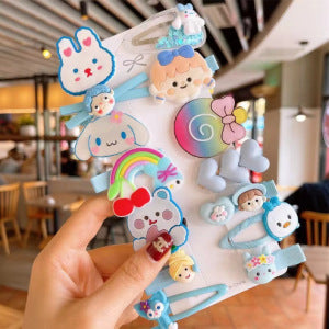 14PCS Toddler Hair Accessories Set  Colorful Rainbow Barrettes, Pins, Candy Fruits, Butterflies For Kids' Stylish Hairstyles