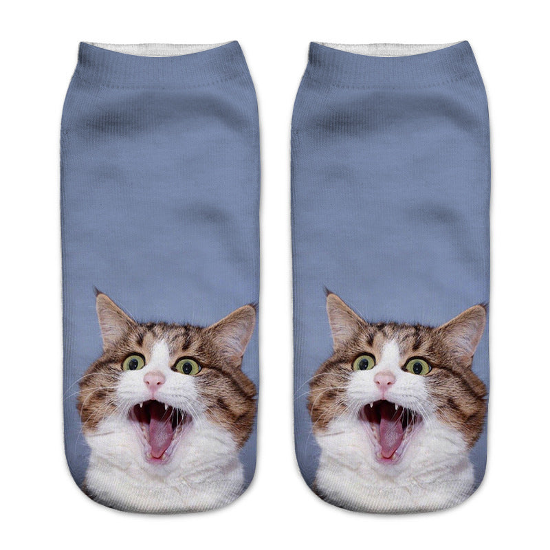 Cute Cat Series 3D Digital Printing Socks Children