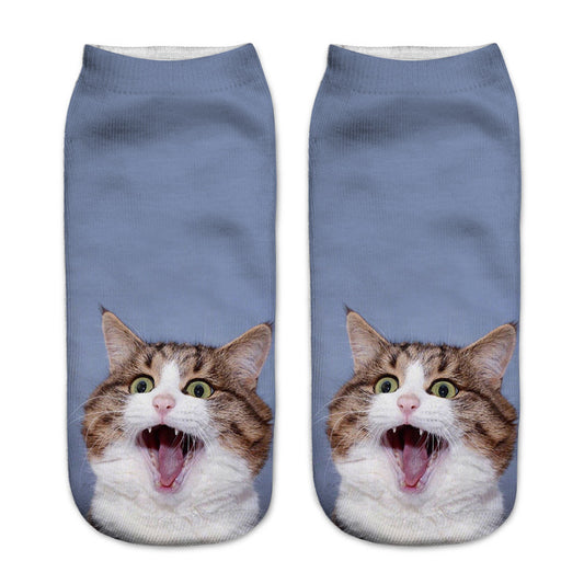 Cute Cat Series 3D Digital Printing Socks Children