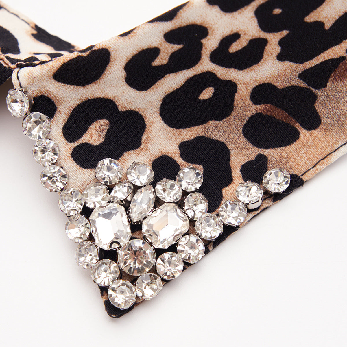 Women's Leopard Print Fashionable All-matching Sweater T-shirt Collar