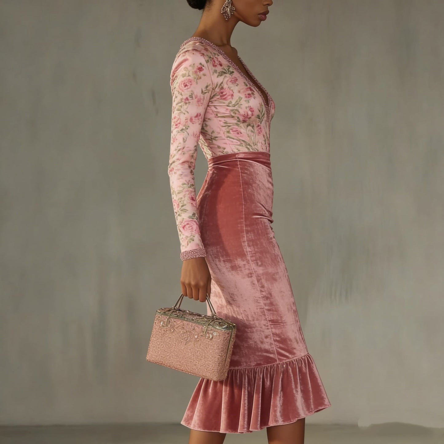 Womens Velvet Dress A Flattering Form Fitting Body Hugging Skirt That Creates A Slimming Look