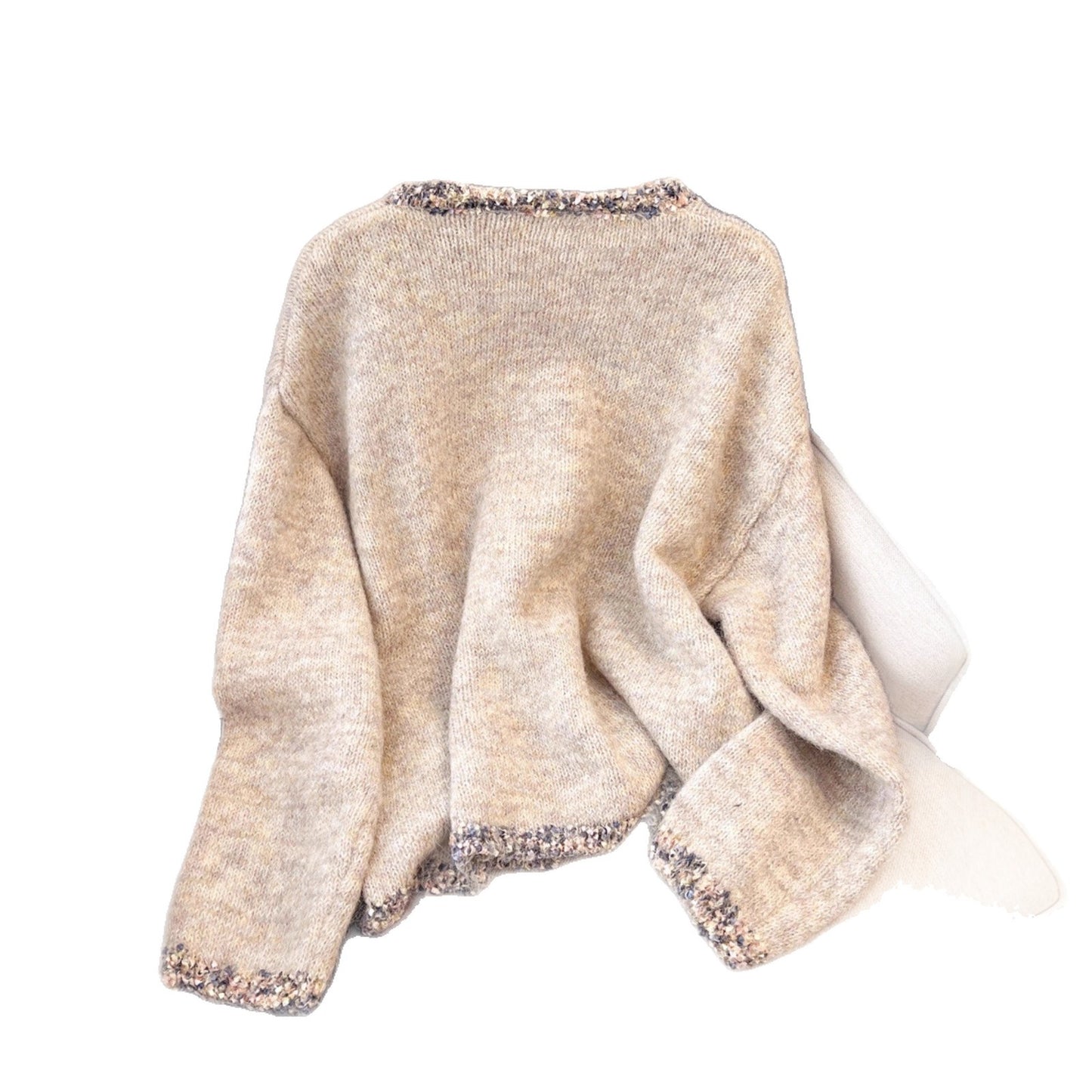 Women's Retro Crew Neck Pullover Sweater Loose