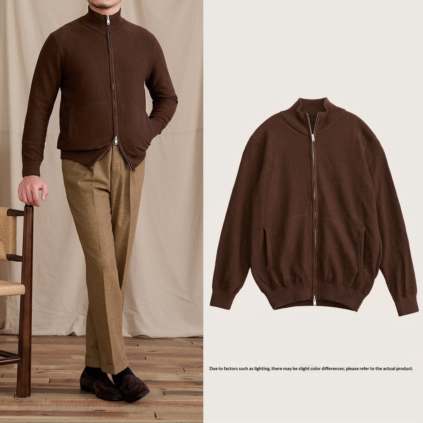 Slim-fit Lightweight Wool-blend Knit Commuter Jacket