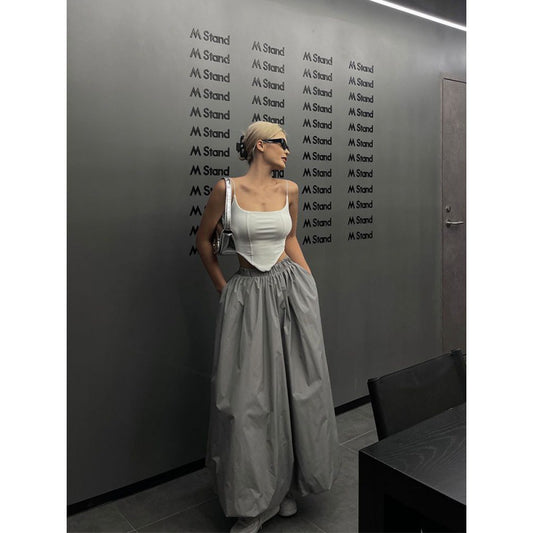 High Elastic Waist Casual Loose Temperament A- Line Skirt