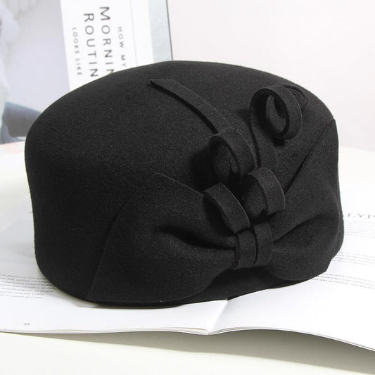Women's Autumn And Winter Floral Woolen Hat