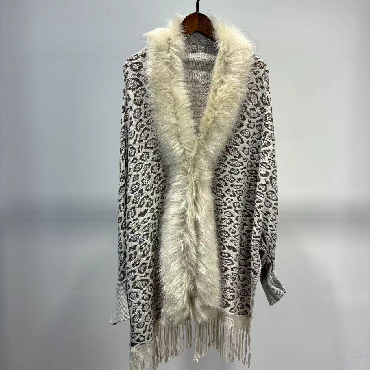 Leopard Print Leopard Print Fur Collar