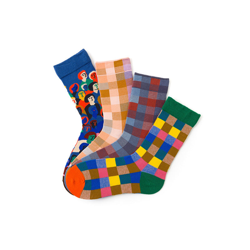 High Socks Creative Personality Graffiti Ladies