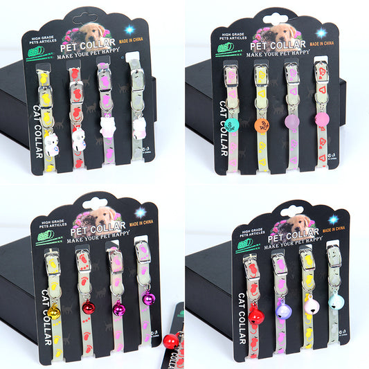 Luminous Bell Collar Dog Silicone Rubber Collar