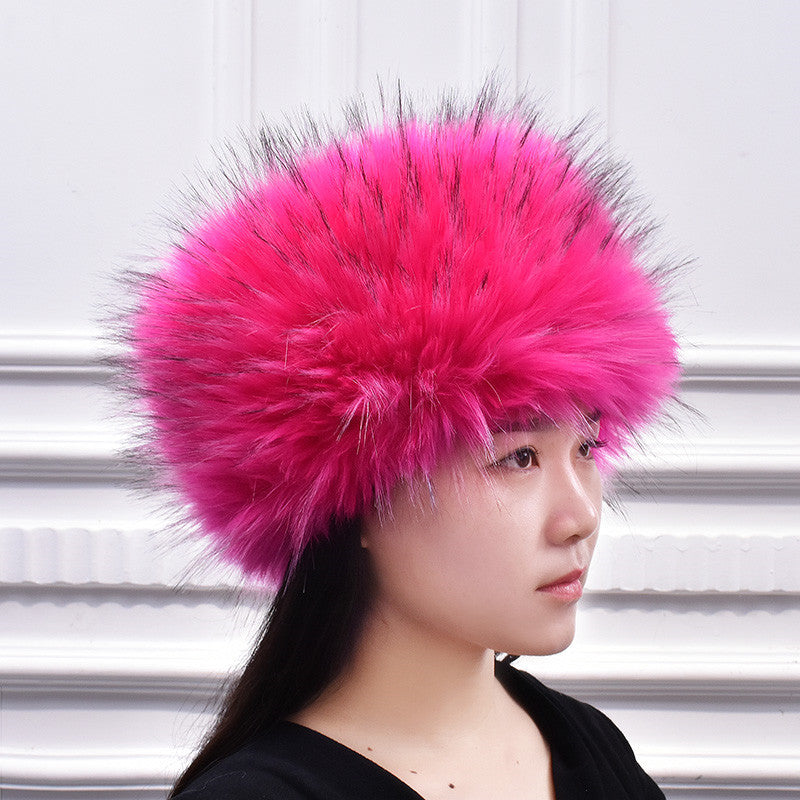 Women's Fashionable All-Match Hat, Northeast Ethnic Style Artificial Wool Hat, Winter