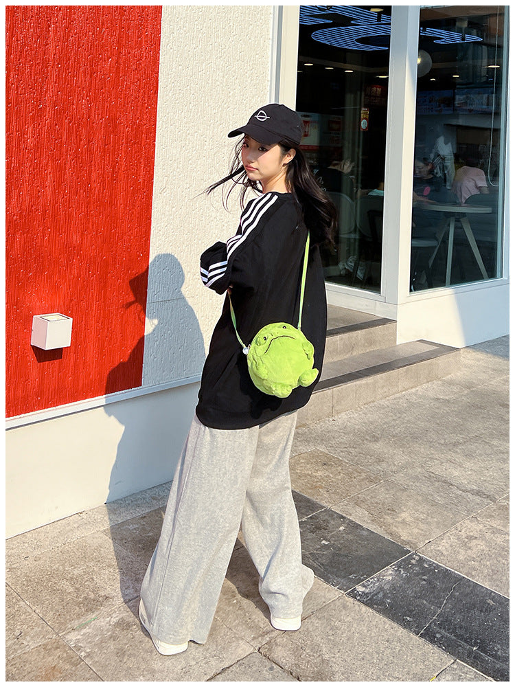 Cute And Ugly Frog-shaped Wallet Plush Doll Crossbody Bag