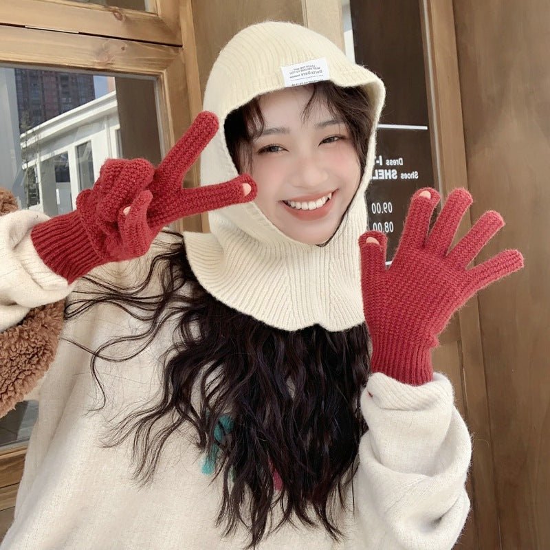 Knit Hat With A Bib