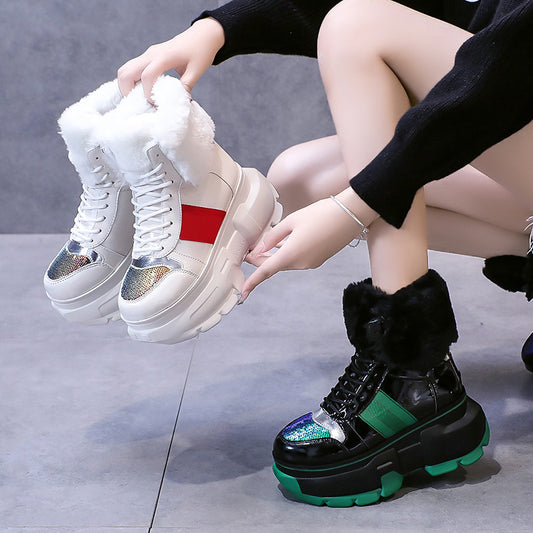 Thick-soled And Velvet Thickened Warmth Student Cotton Shoes