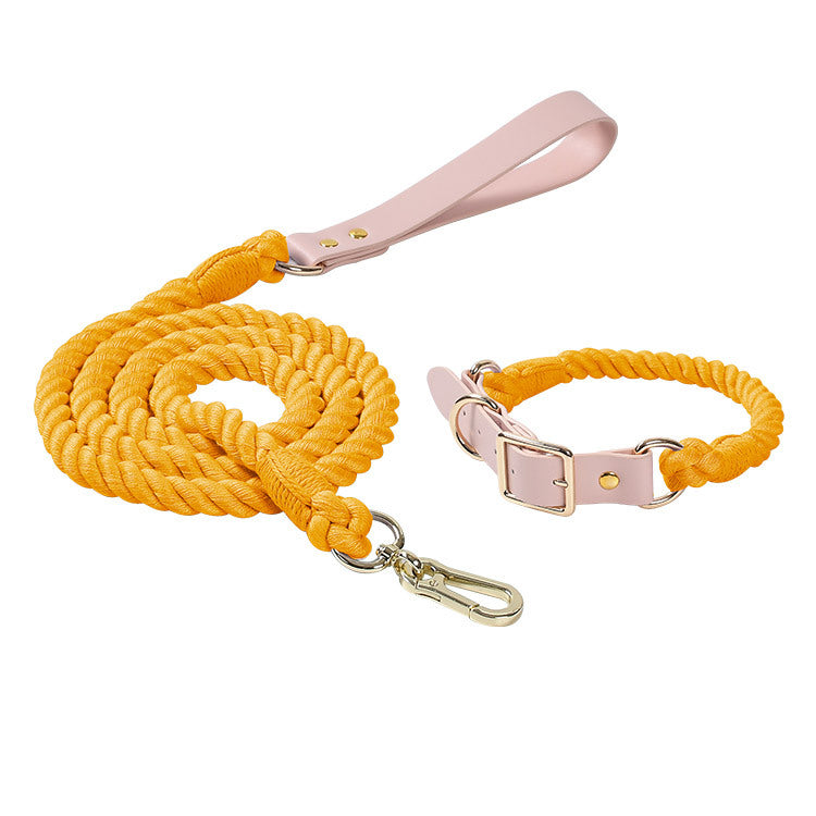 Rainbow Traction Rope Collar Adjustable Medium And Large Dog Outing Chain
