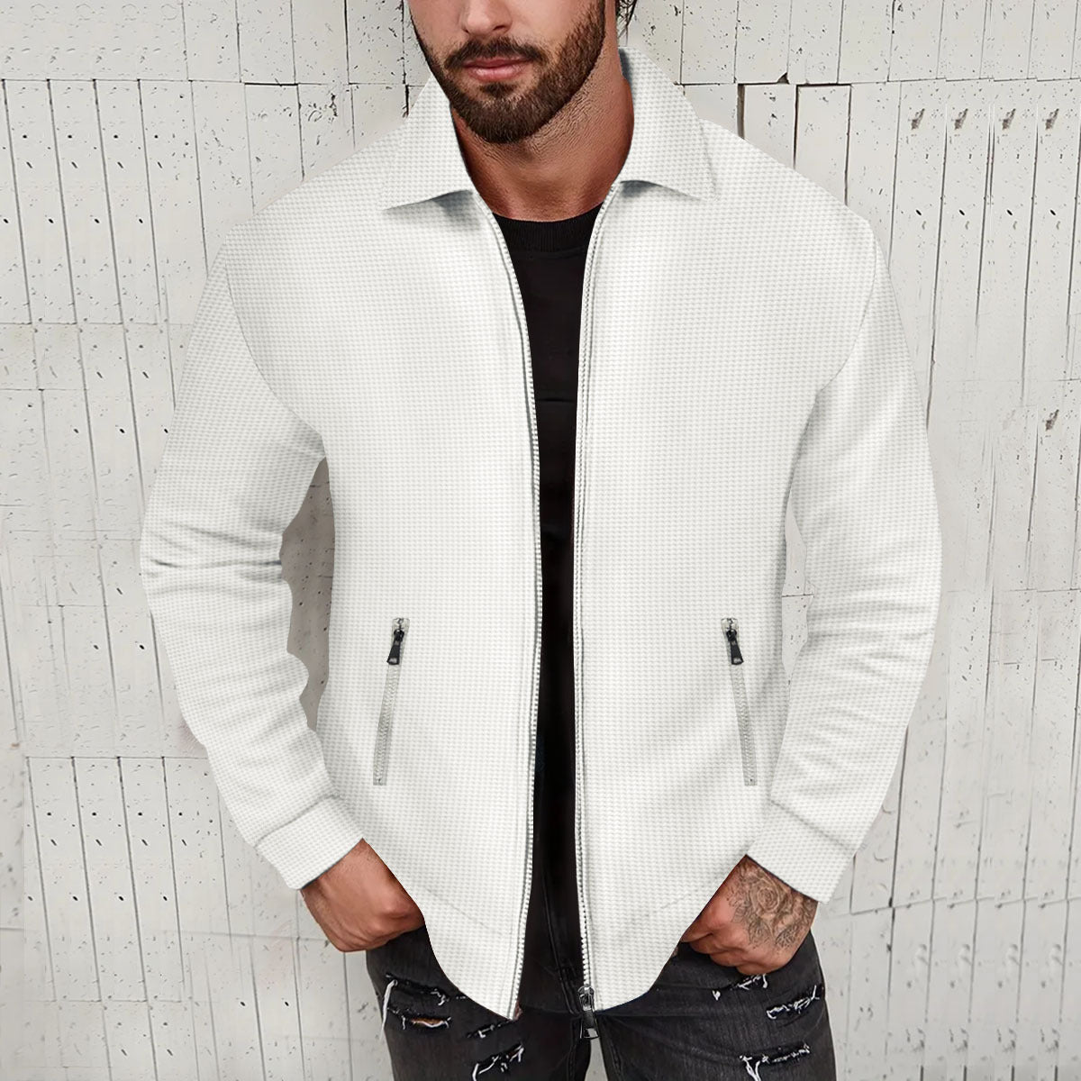 Revers Slim-fit Cardigan Herrejakke Frakke