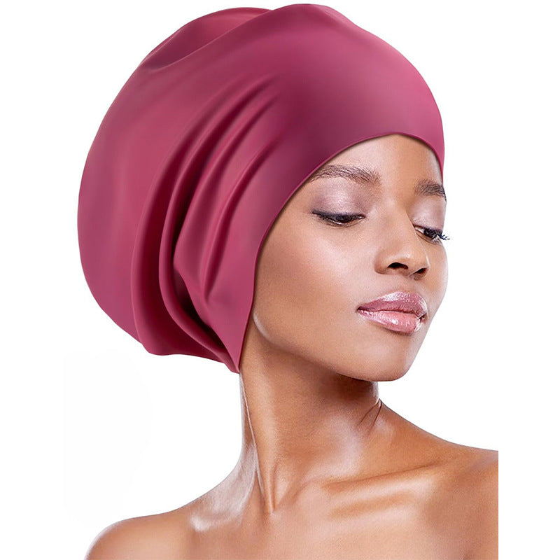 Waterproof Not Squeezing Head Extra Large Silicone Ear-protecting Swimming Cap