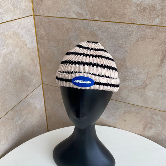 Women's Retro Fashion Versatile Striped Knit Hat