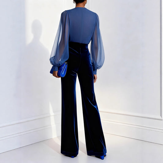 Jumpsuit i velour med en elegant sofistikeret udstråling