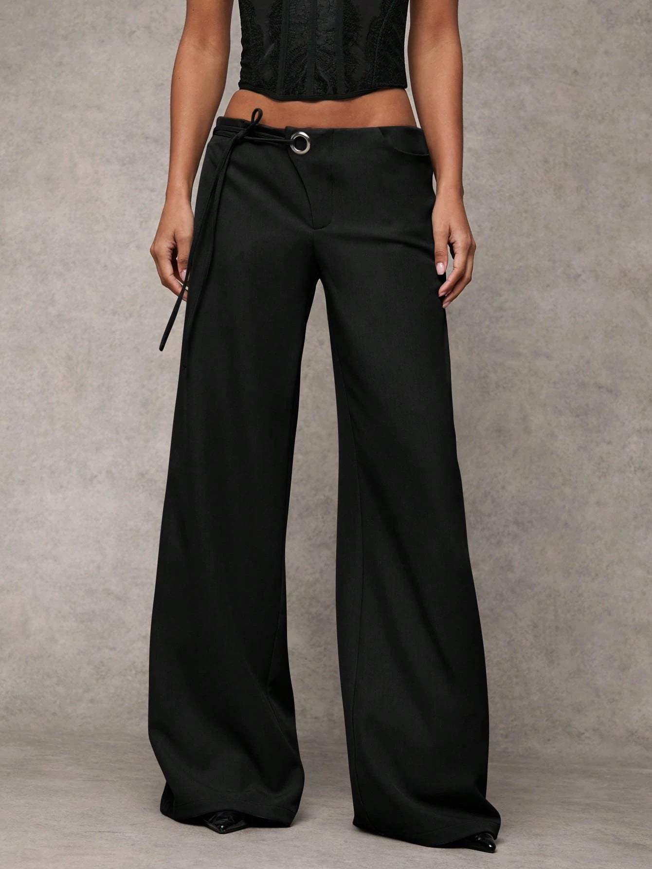 Black Suit Casual Wide-leg Scythe Pants Autumnwinter