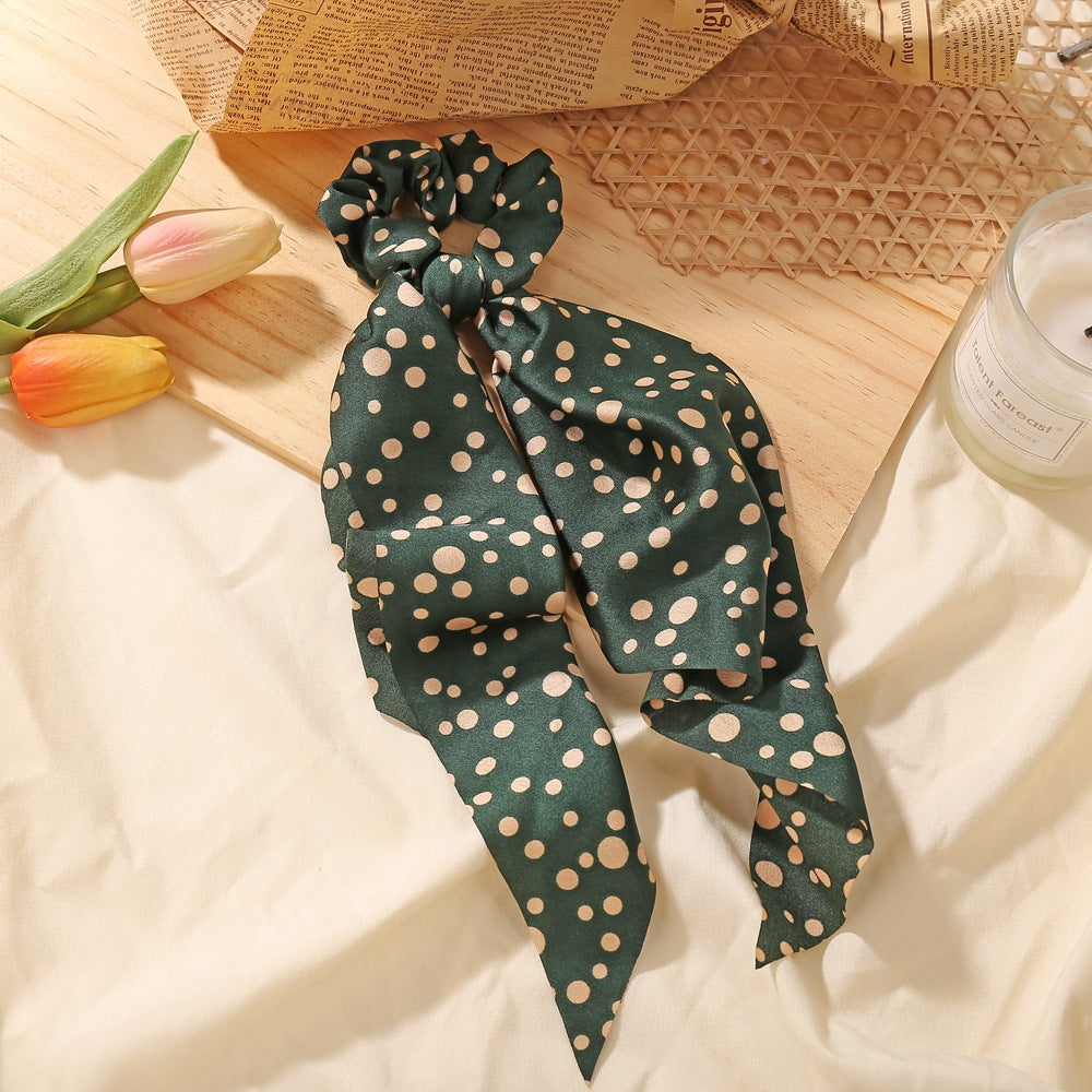 Small floral ponytail long streamer hair band