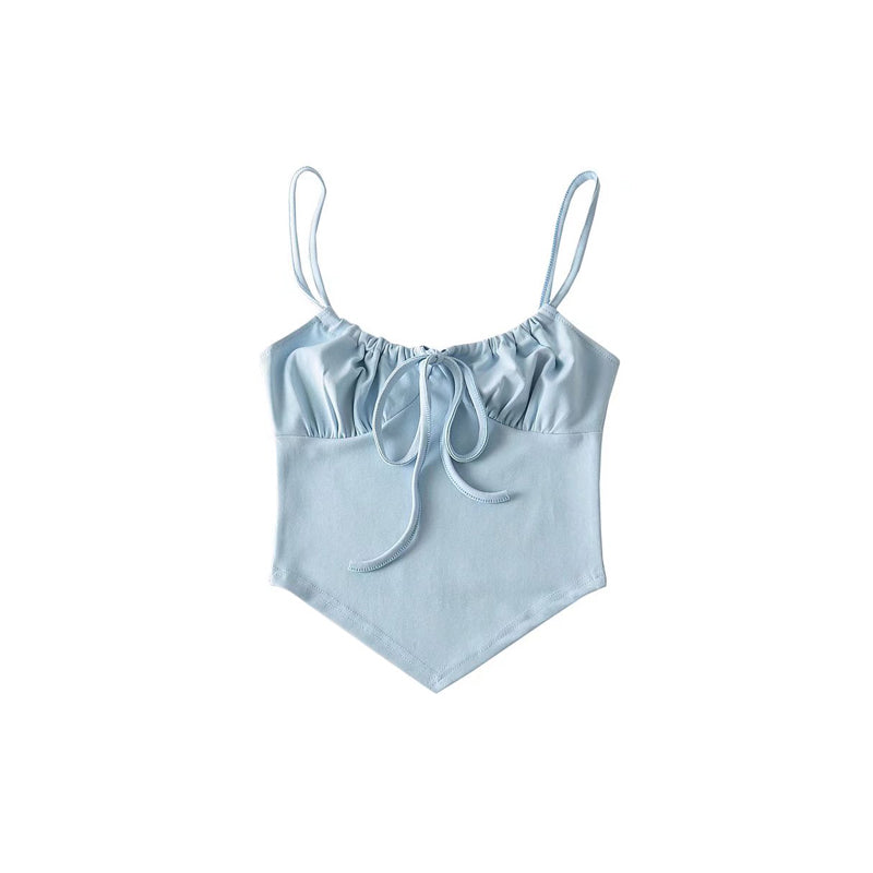 Women's Retro Drawstring Camisole Triangle Hem
