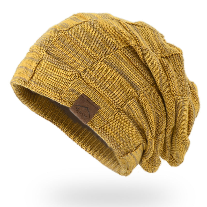 Fleece Mixed Color Versatile Knitted Hat For Warmth