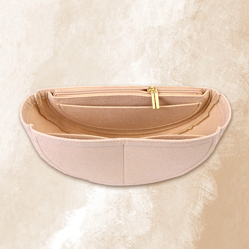 Multi-compartment Storage Finishing Felt Cosmetic Bag