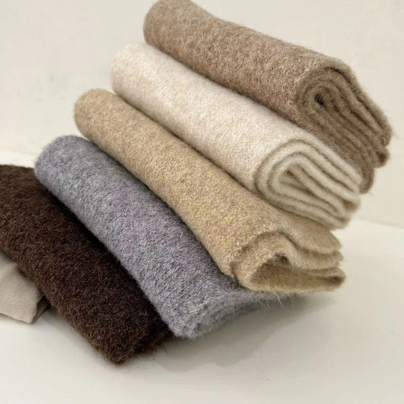 Children's Scarf Autumn And Winter Artificial Cashmere Clip Flower Solid Color