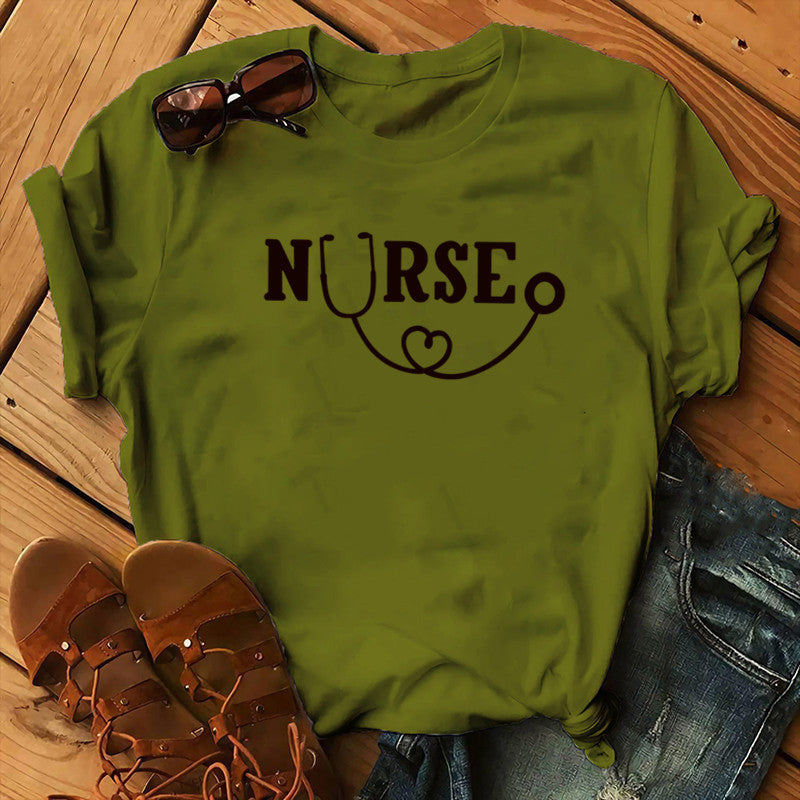 Women's Christmas Animal Flower Short Sleeve