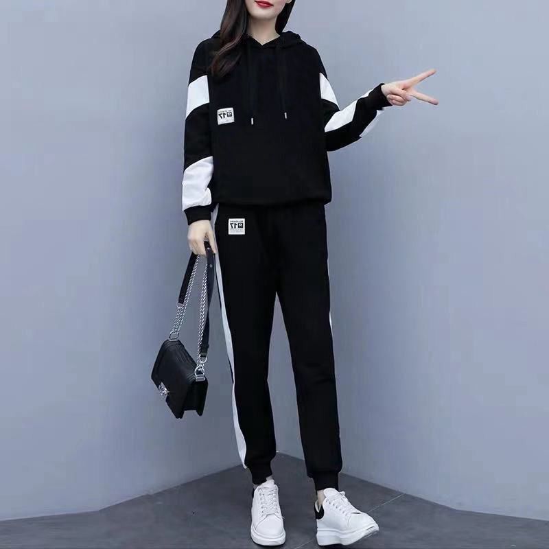 Womens Loose Plus-Size Fashionable Sportswear Set