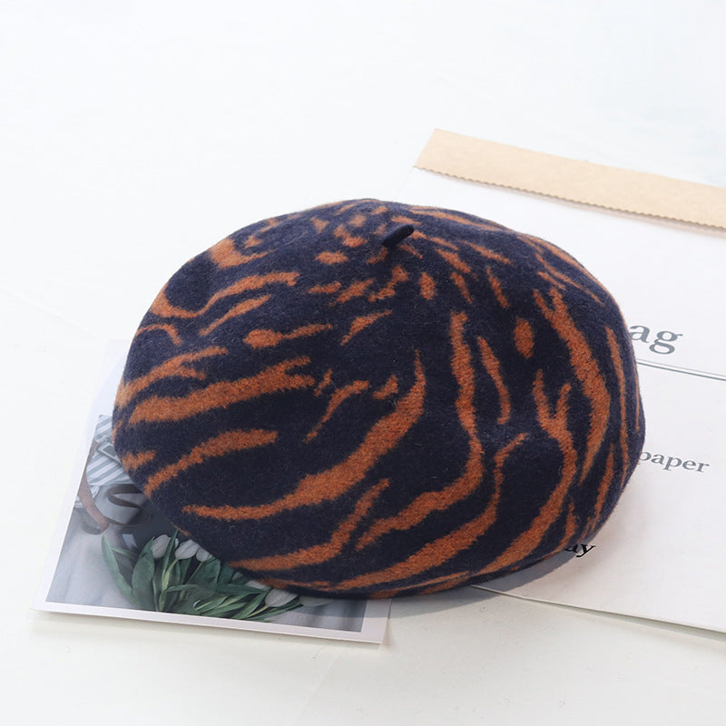 Women's Fashion Versatile Striped Jacquard Beret