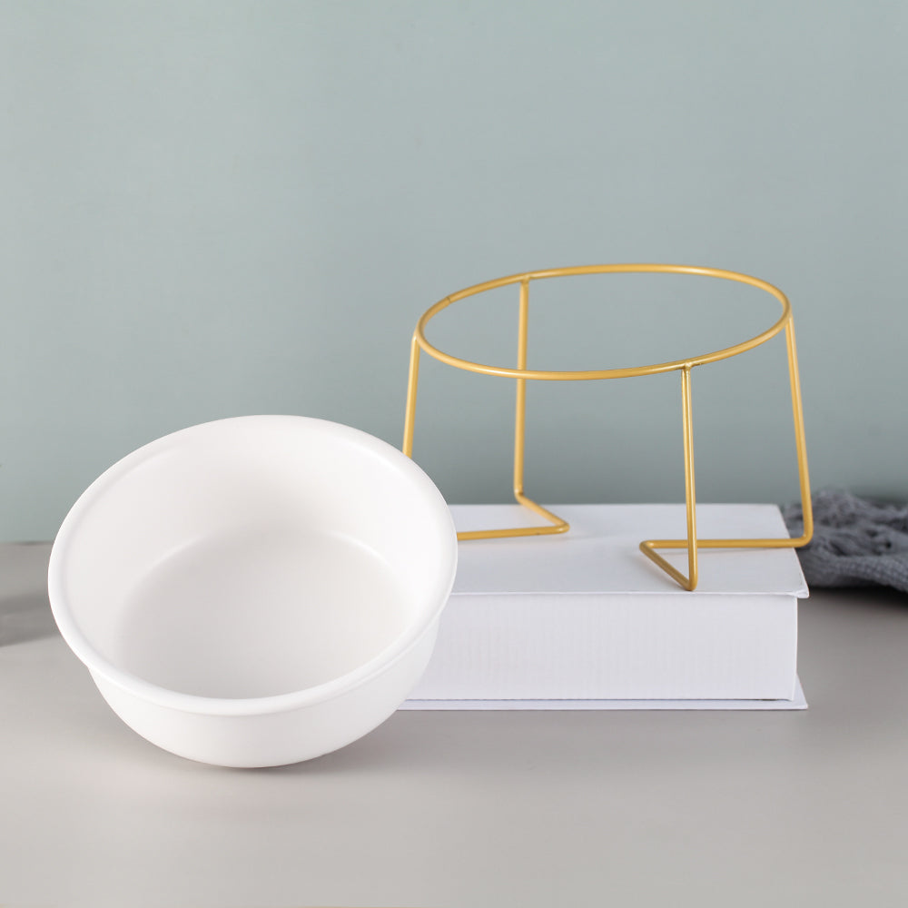 Cat Bowl Oblique Mouth Tilted Ceramic Pet Bowl Cat Food Bowl