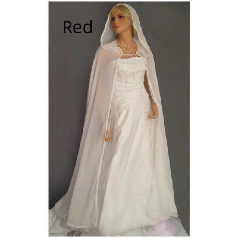 Chiffon Translucent Cape Hooded Shawl Girl