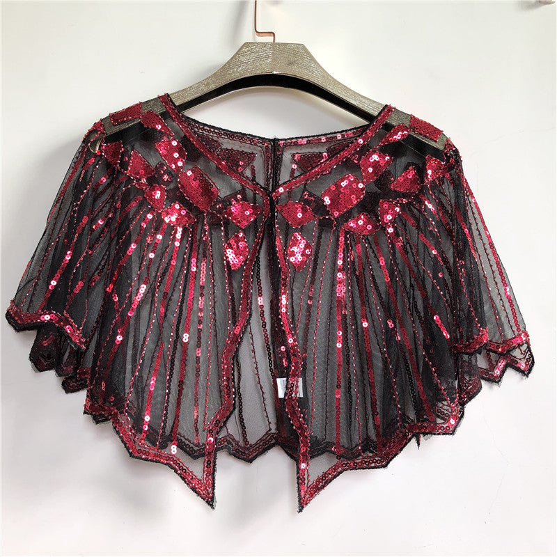 Shawl Outer Match Short And Thin Sequined Dress