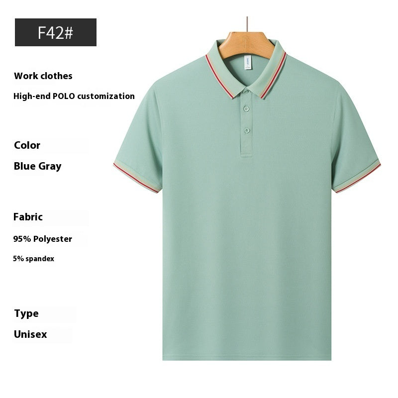 Mænds Business Polo T-shirt i sommer-issilke med perler