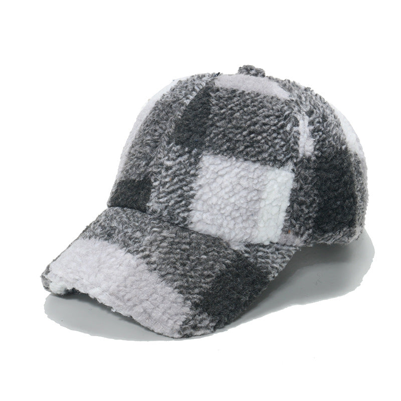 Lamb Wool Classic Plaid Baseball Hap