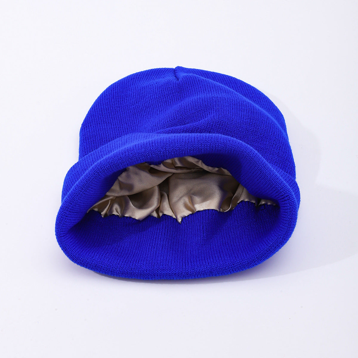 Womens Hair-protecting Warming Knitted Satin Beanie