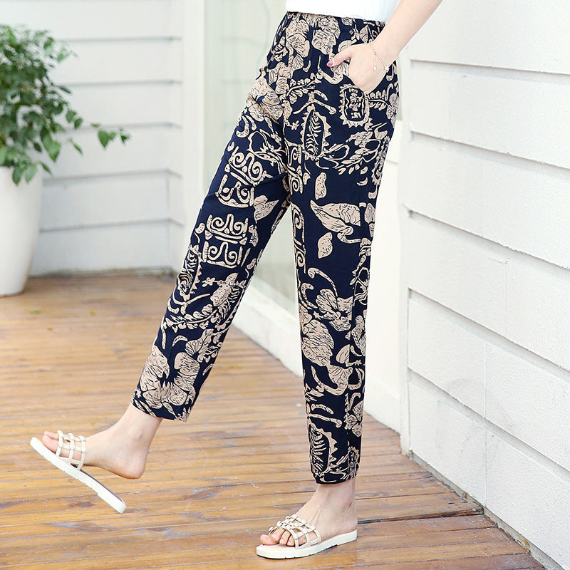 Large Size Cotton Silk Pants Thin Section