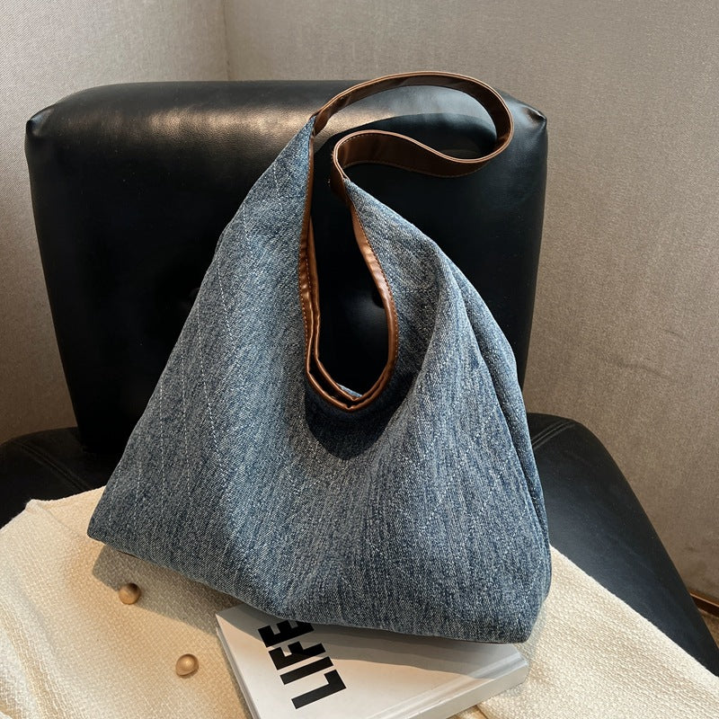 Denim Lærred Spandtaske Mode Stor Kapacitet Skuldertasker til Kvinder Tote Håndtaske Kvindelige Indkøbstasker