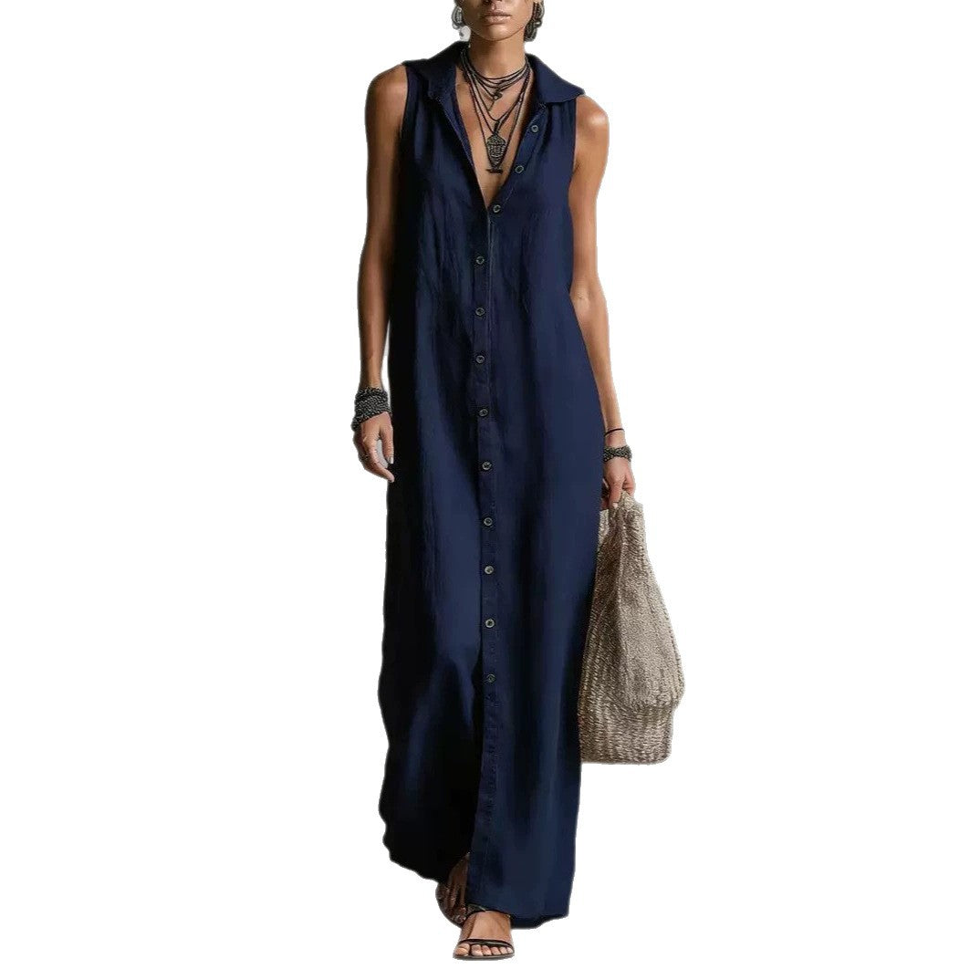 Sleeveless Long Dress Women's One-piece Dress