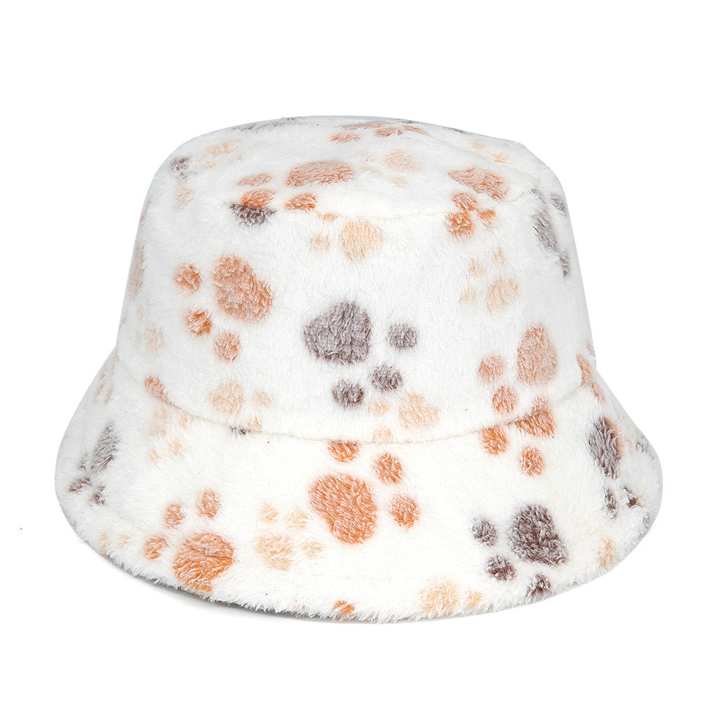 Women's Plush Cartoon Jacquard Bucket Hat