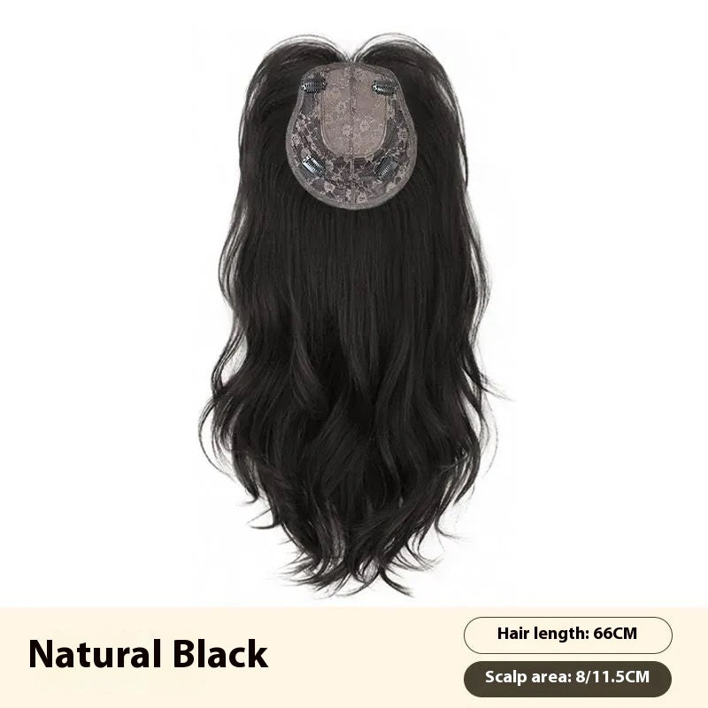 Increase Hair Amount Seamless Ultra-thin Breathable Head Hair Replacement Temperament High Skull Top Wig Set