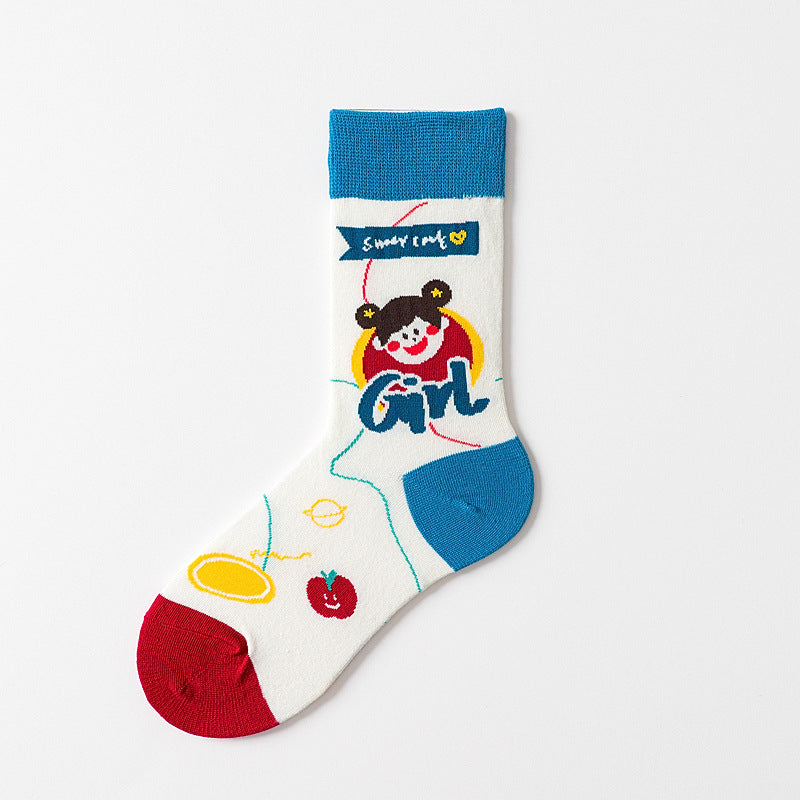 Personality Creative Color Trendy Socks Cartoon Candy Stockings