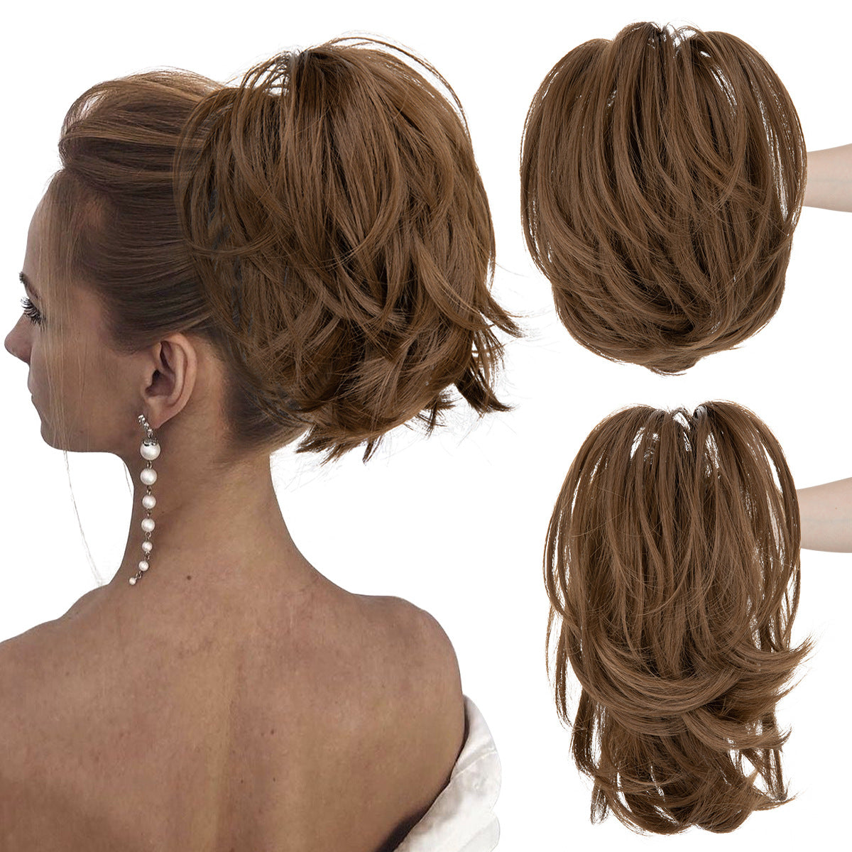 Wig Female Ponytail Short Grip Curly Hair
