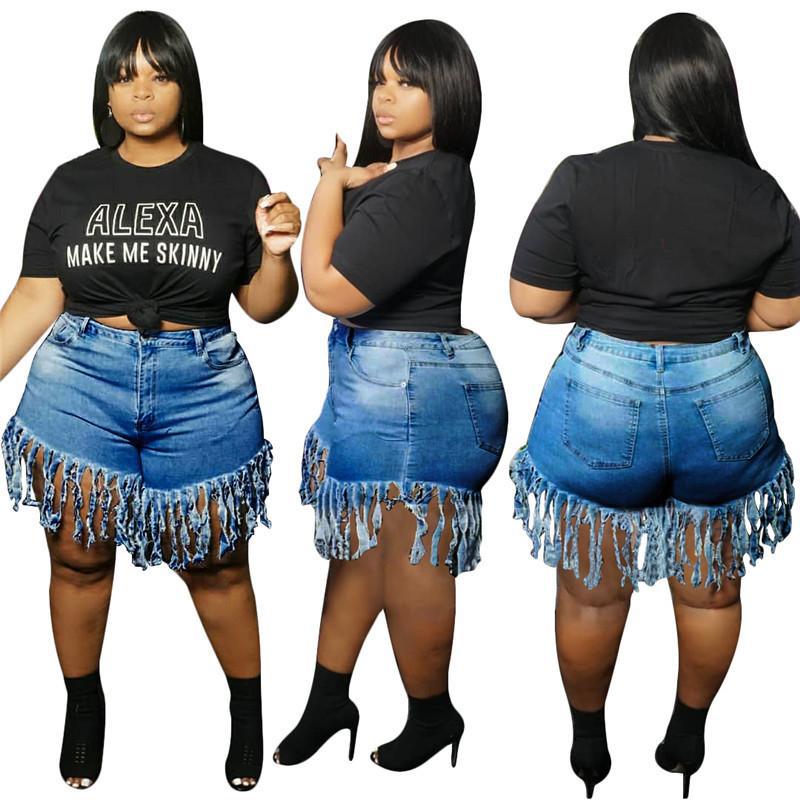 Mode Sexet Taske Hofte Kvast Store MM Denim Lige Shorts