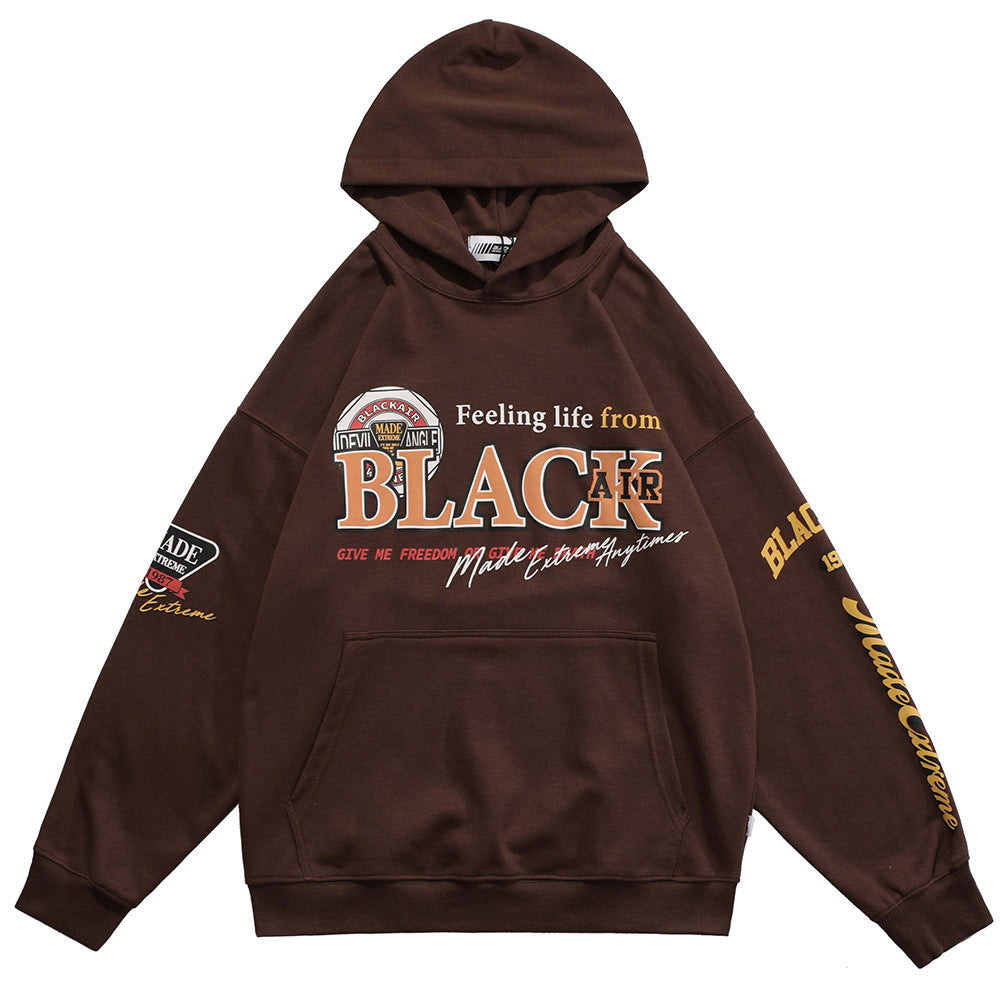 Men's Loose Long Sleeve Hooded Sweatshirt